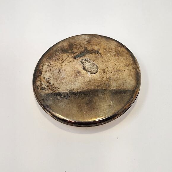 Lola Rose Silver Plated Compact Double Mirror Vintage Enamel Crystal Ornate - Picture 2 of 5